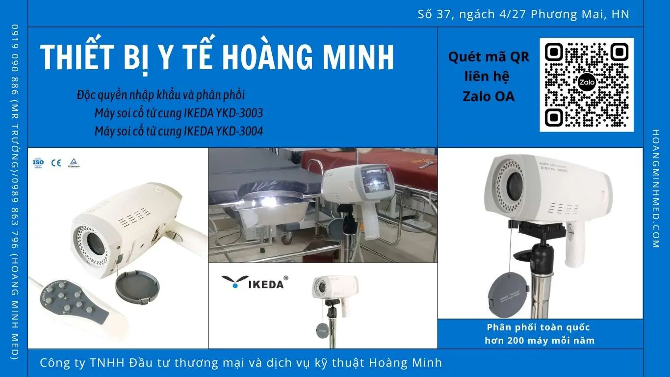 Thiết bị y tế Hoàng Minh độc quyền nhập khẩu và phân phối máy soi cổ tử cung YIkeda