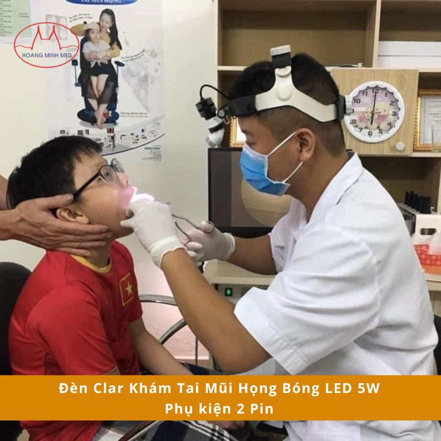 Đèn Clar Khám Tai Mũi Họng Bóng LED 5W Phụ Kiện 2 Pin