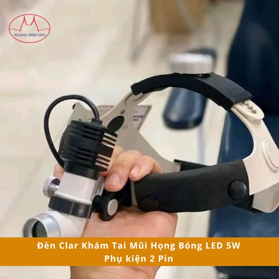 Đèn Clar Khám Tai Mũi Họng Bóng LED 5W Phụ Kiện 2 Pin