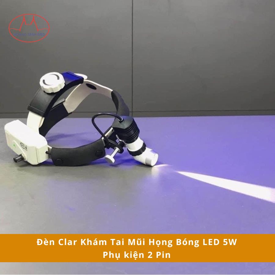Đèn Clar Khám Tai Mũi Họng Bóng LED 5W Phụ Kiện 2 Pin