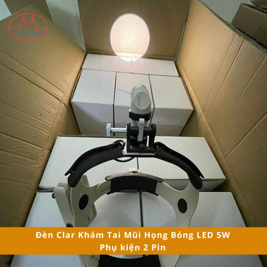 Đèn Clar Khám Tai Mũi Họng Bóng LED 5W Phụ Kiện 2 Pin