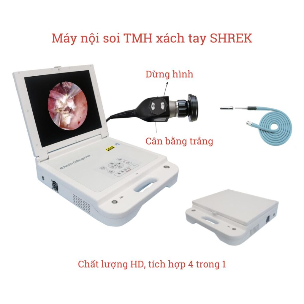 Giao diện máy nội soi xách tay dạng màn gập chất lượng HD SHREK