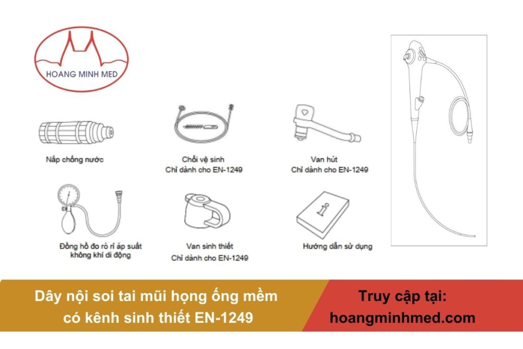 Dây nội soi tai mũi họng ống mềm có kênh sinh thiết